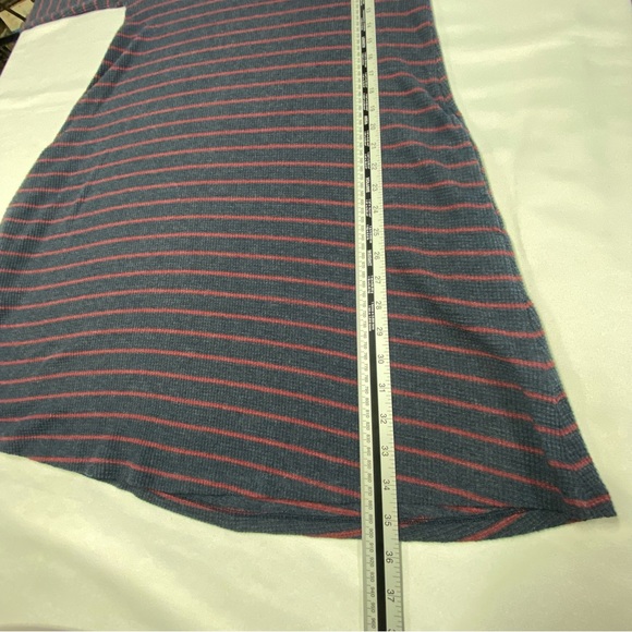 Toad&Co Dress Foothills Long Sleeve Waffle Knit Navy Red Organic Cotton Small - Picture 9 of 15